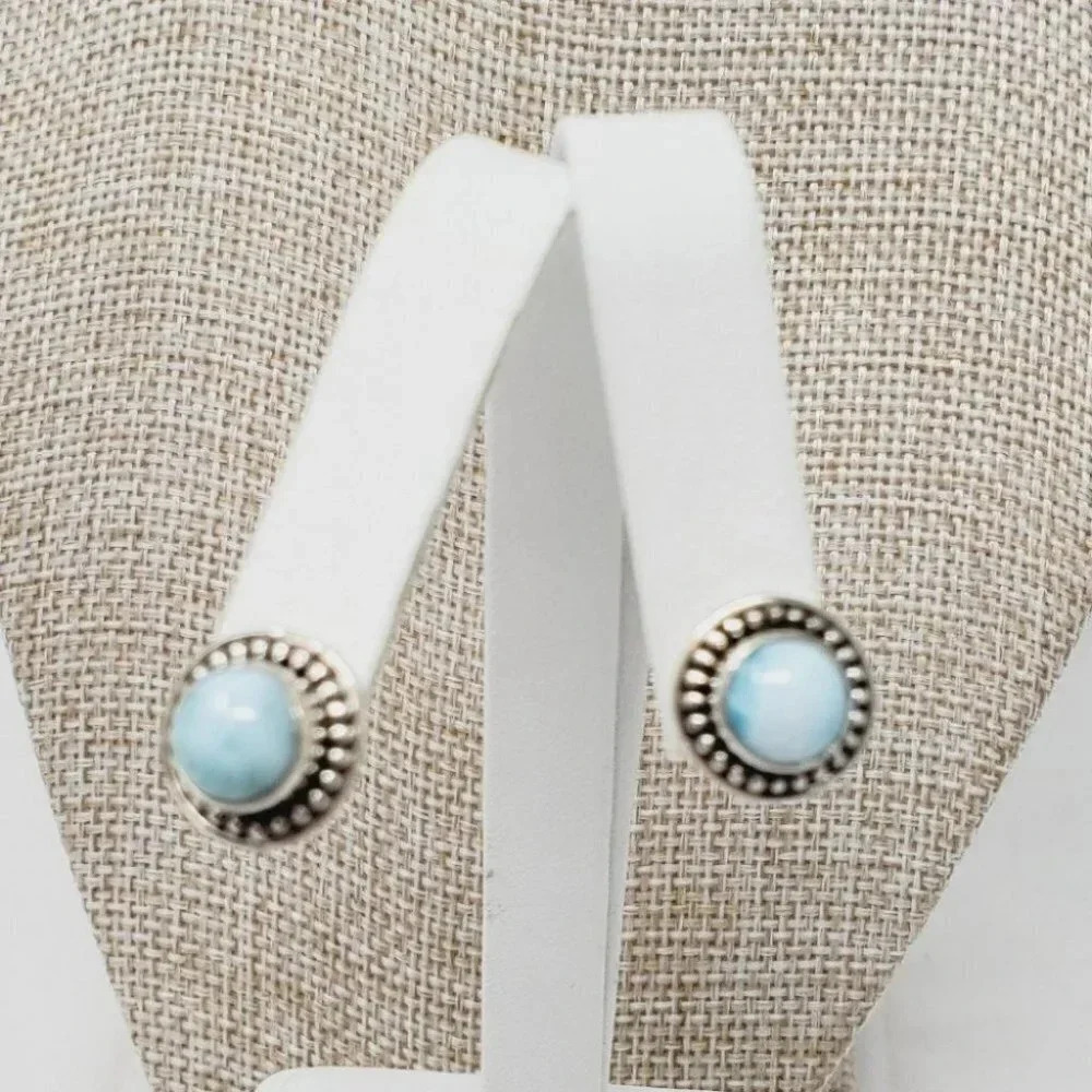 Artisan Crafted Larimar Sterling Silver earrings - Picture 4 of 8